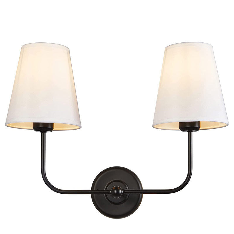 Modern Wall Sconce with Brass Arm and Linen Shade