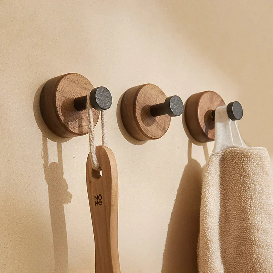 Self Adhesive Wood and Metal Wall Hook - Hanging Rack