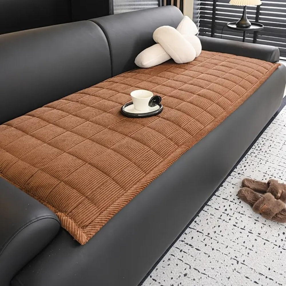 Quilted Couch Cover with Non Slip Backing for Furniture Protection