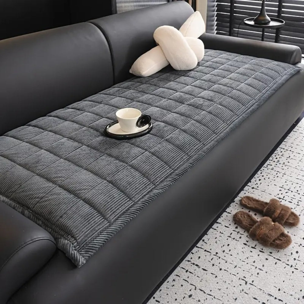 Quilted Couch Cover with Non Slip Backing for Furniture Protection