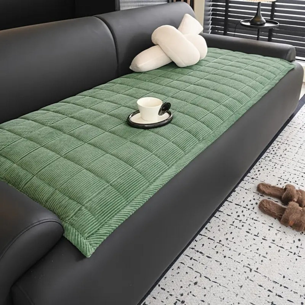 Quilted Couch Cover with Non Slip Backing for Furniture Protection