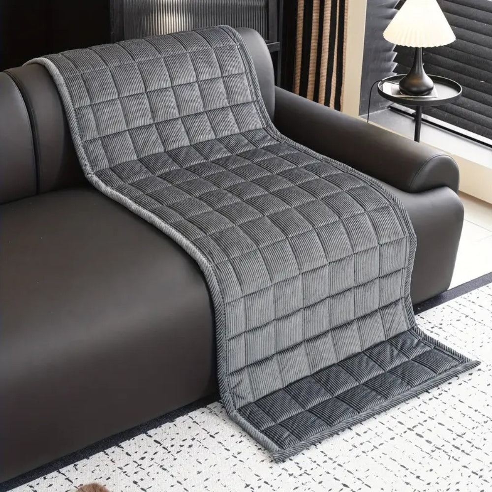 Quilted Couch Cover with Non Slip Backing for Furniture Protection