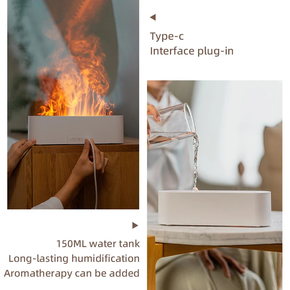 Essential Oil Diffuser with Flame and RGB Light