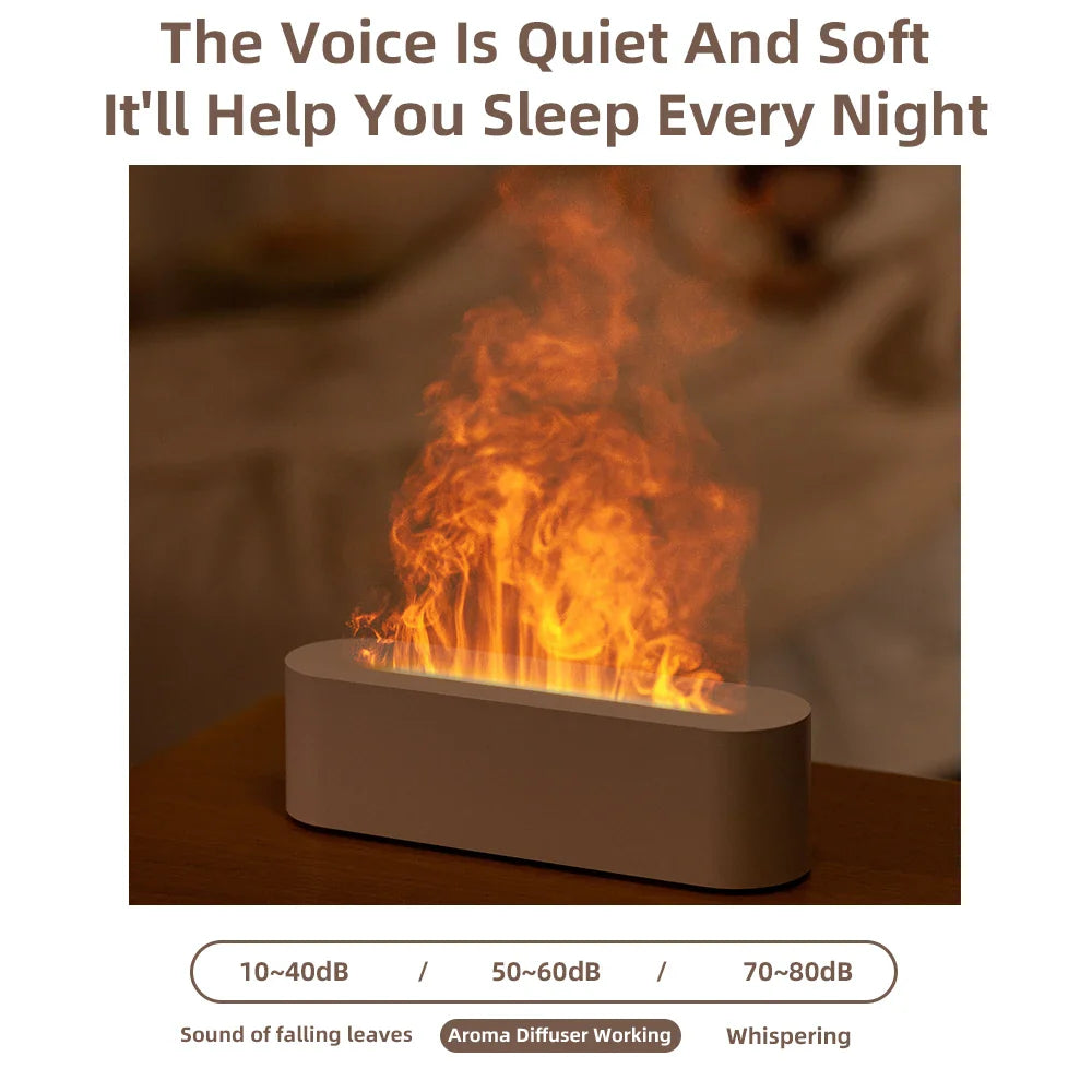 Essential Oil Diffuser with Flame and RGB Light