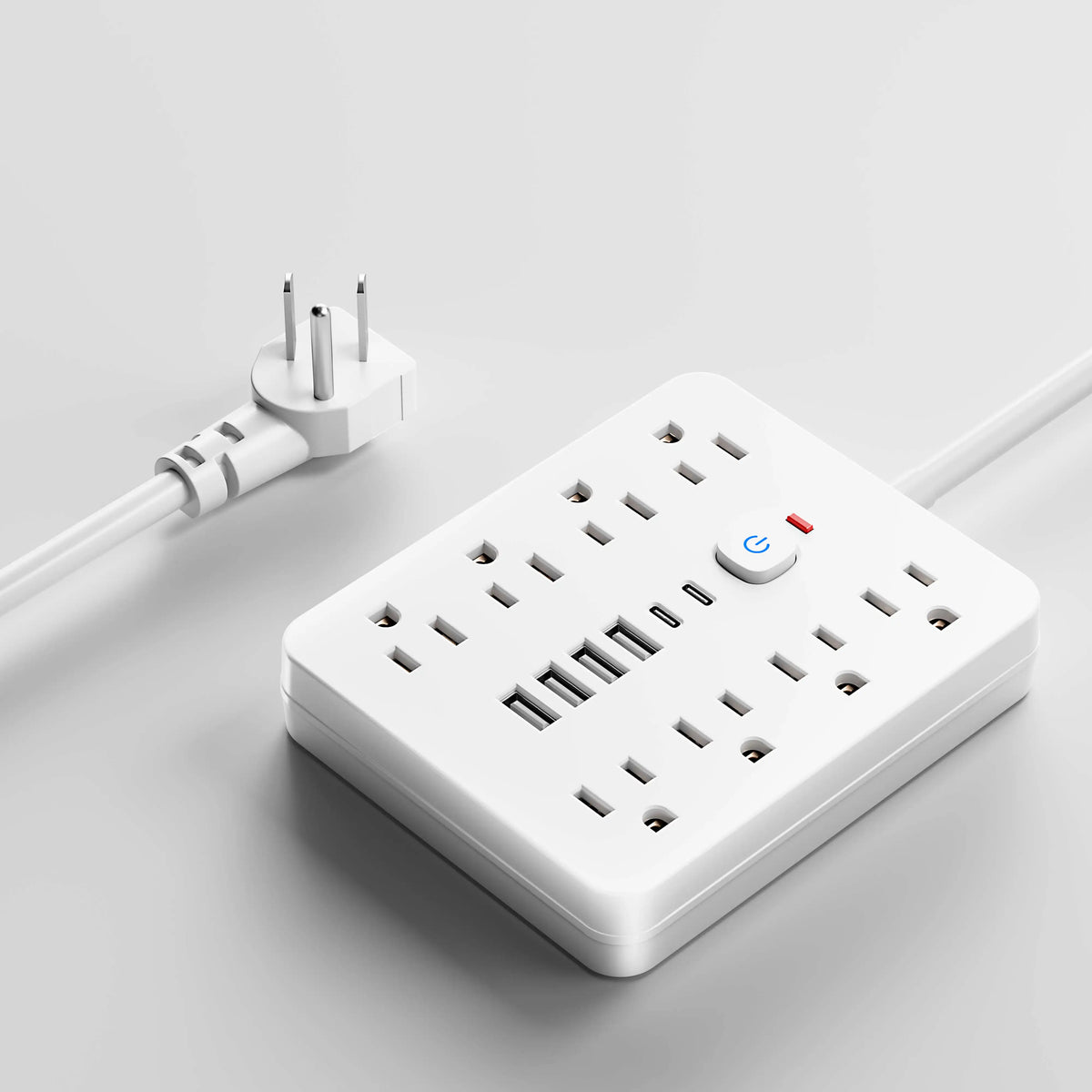 14-in-1 Power Outlet with Surge Protector and USB Ports