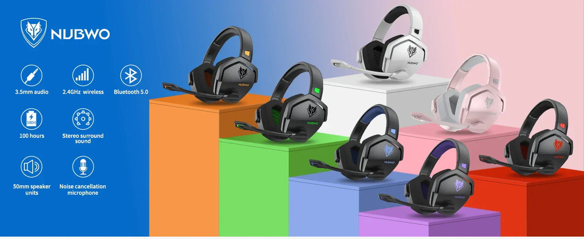 Wireless Gaming Headset with Microphone and Noise Reduction