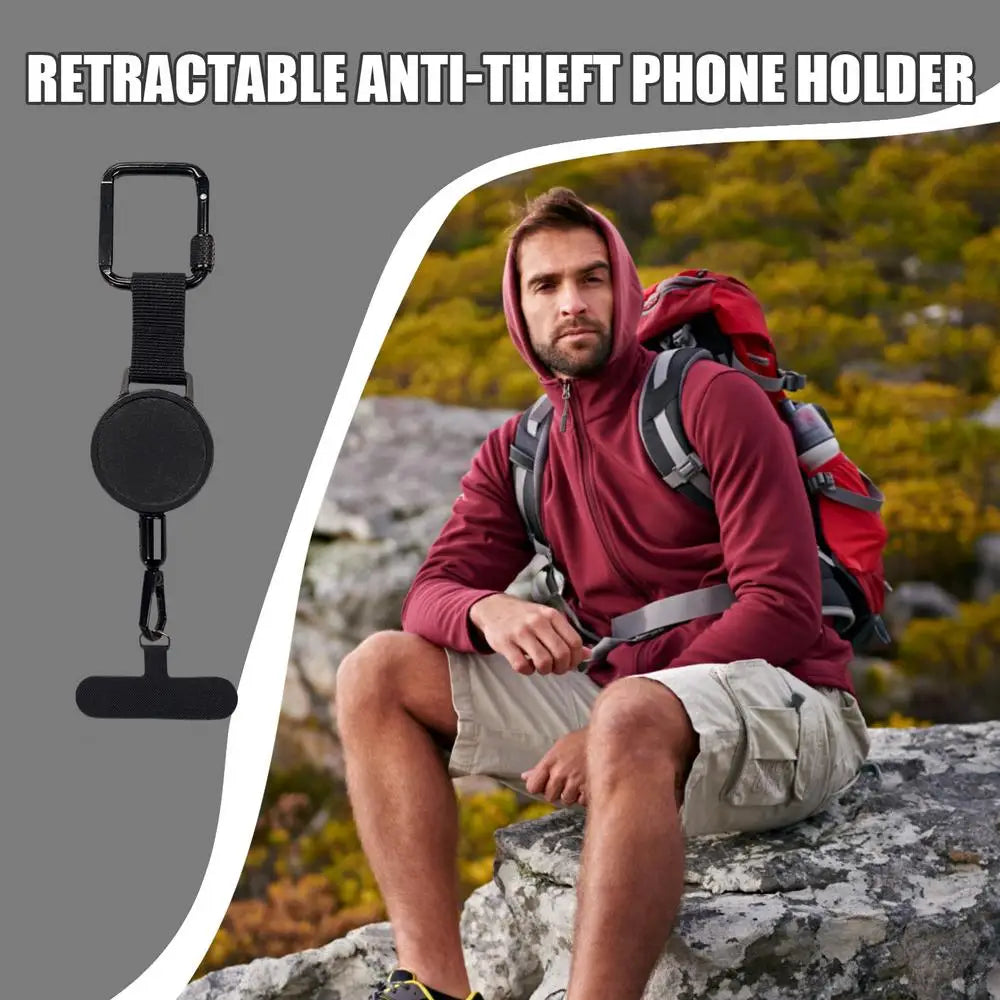 Retractable Phone Security Holder with Belt Clip