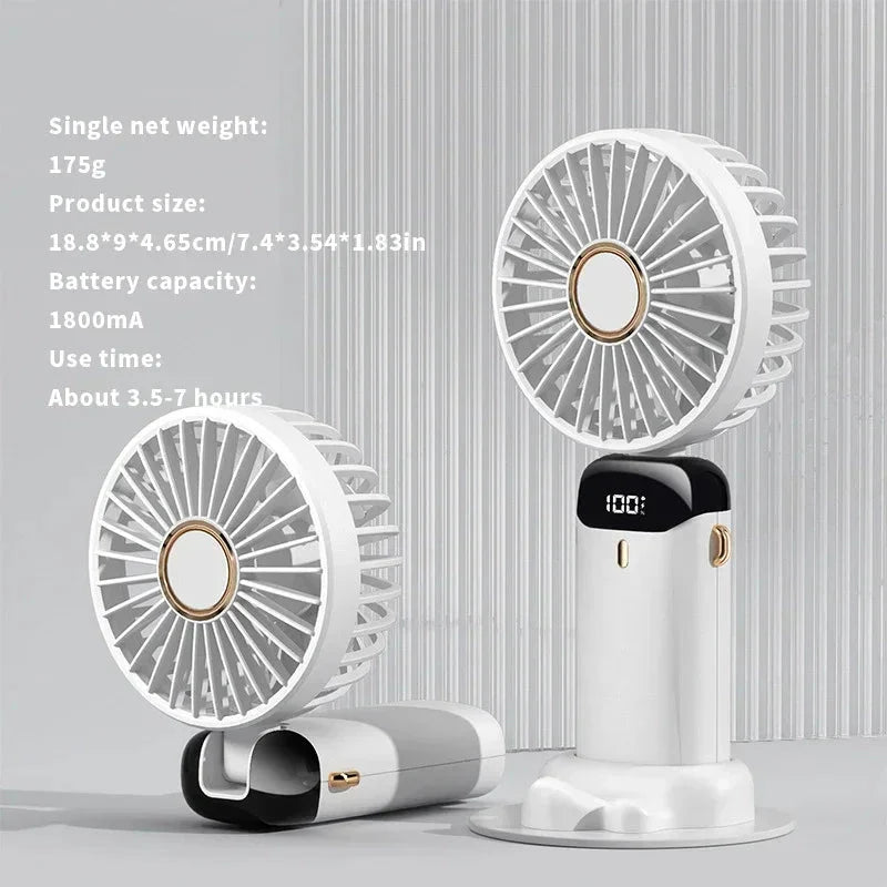 Handheld Mini Fan with 3000mAh Rechargeable Battery