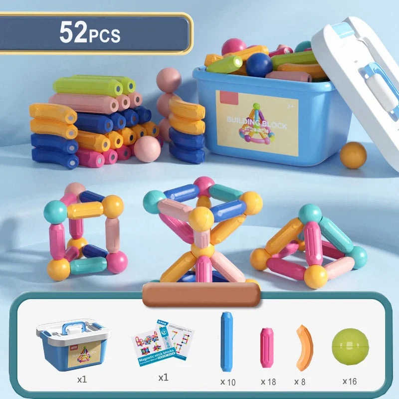 Montessori Magnetic Building Blocks Set for Kids - Creative Play