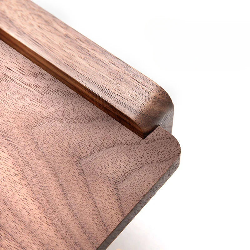 Walnut and Brass Toilet Roll Holder with Shelf
