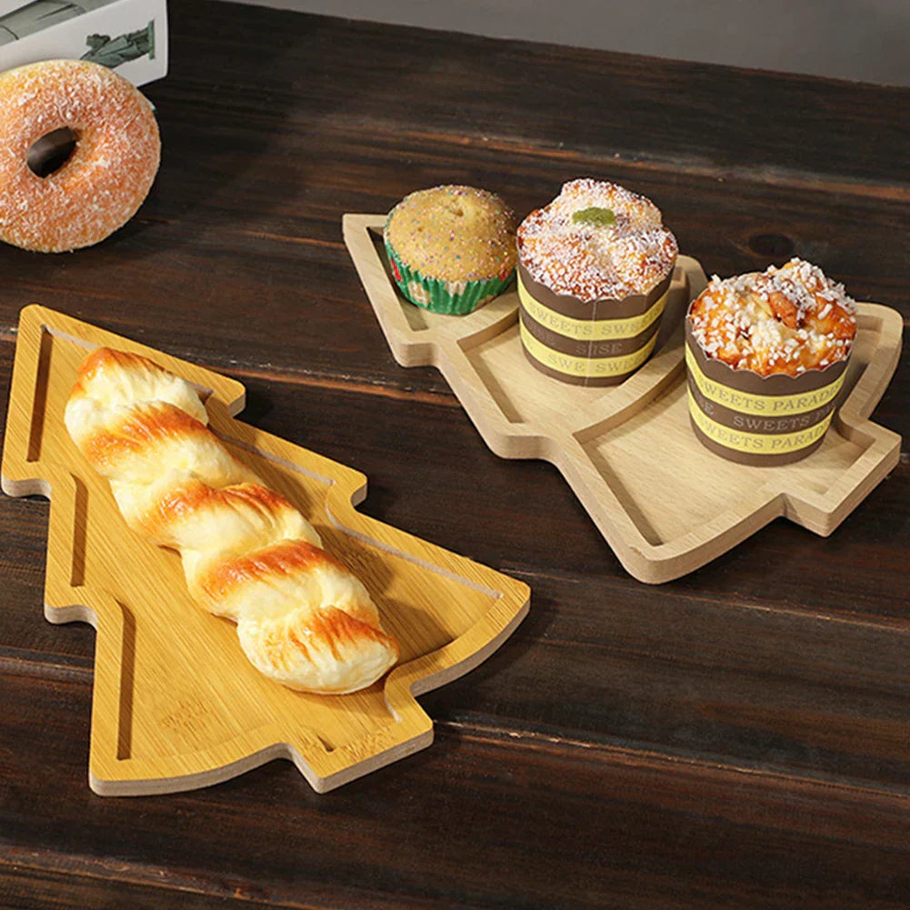 Wooden Christmas Tree Serving Board for Festive Dining