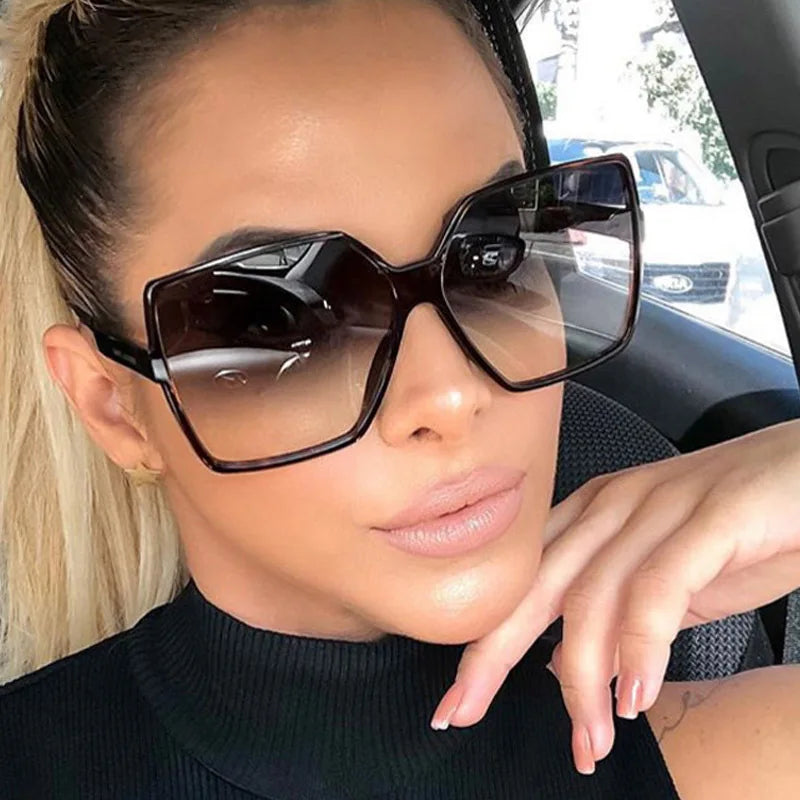 Women's Oversize Gradient Sunglasses with UV400 Protection
