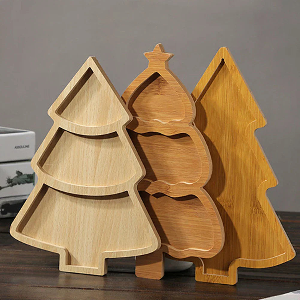 Wooden Christmas Tree Serving Board for Festive Dining