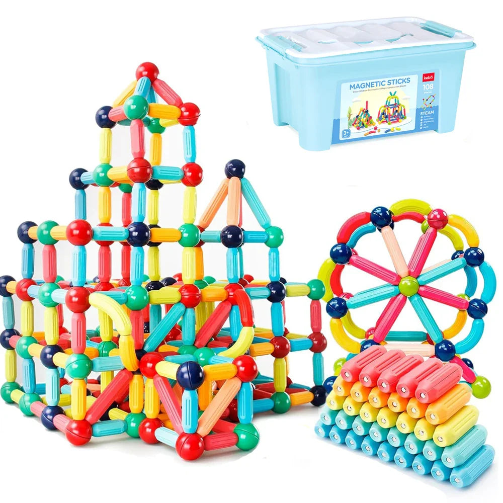 Montessori Magnetic Building Blocks Set for Kids - Creative Play
