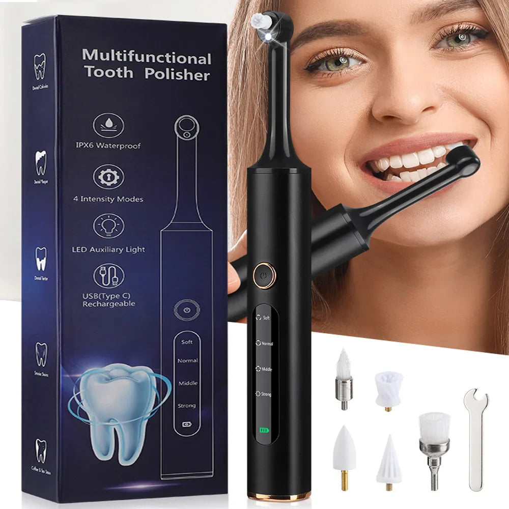 Wireless 5-in-1 Electric Tooth Polisher with Tartar Removal Tips