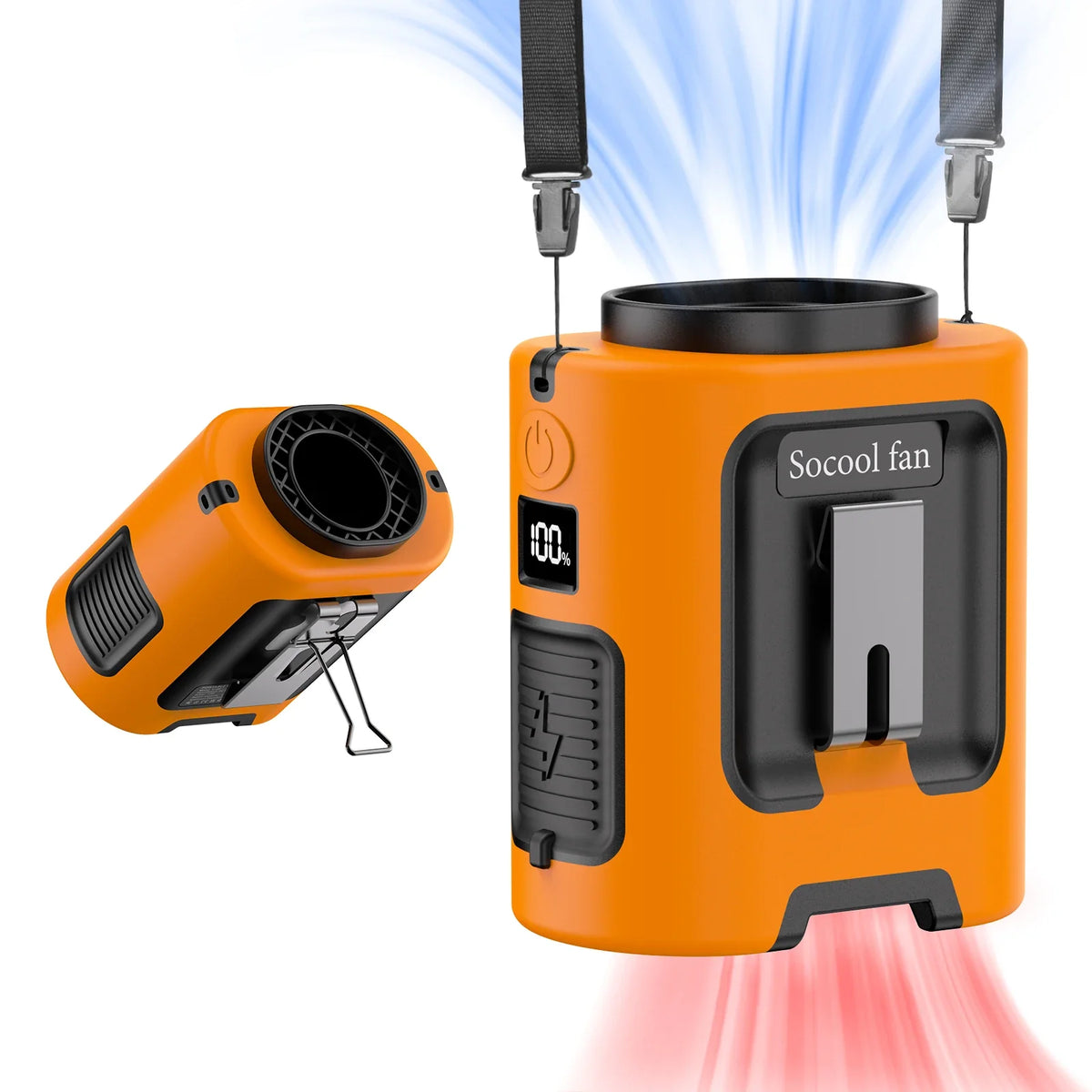 Portable Waist Fan with 5000mAh Battery and 4 Speeds