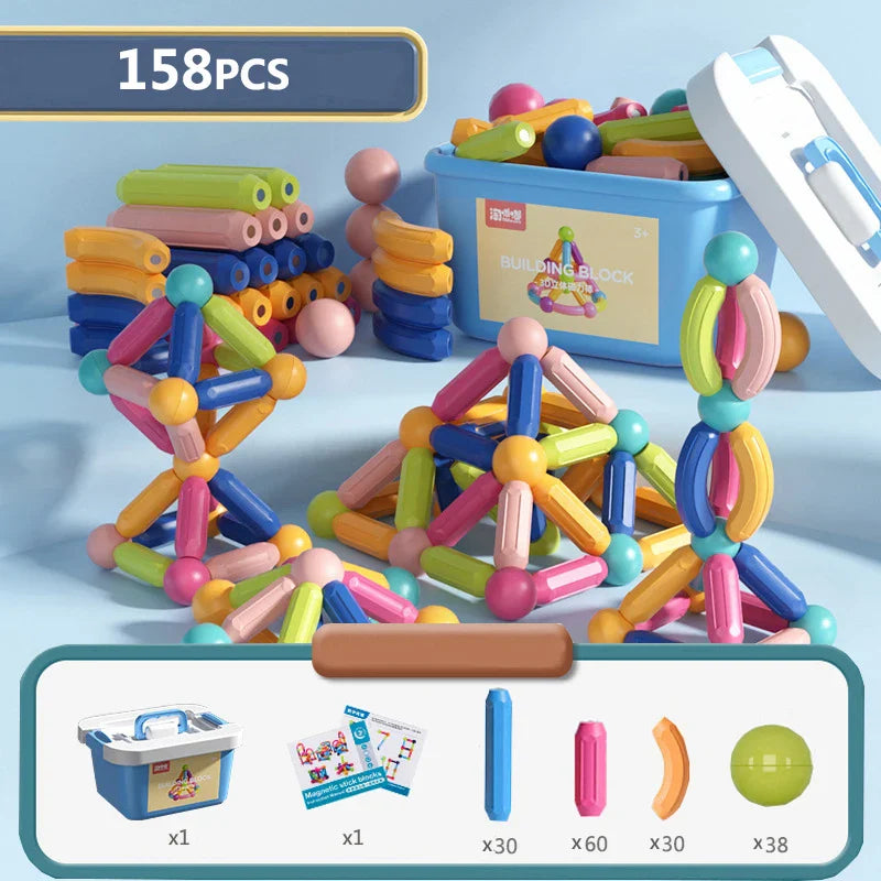 Montessori Magnetic Building Blocks Set for Kids - Creative Play