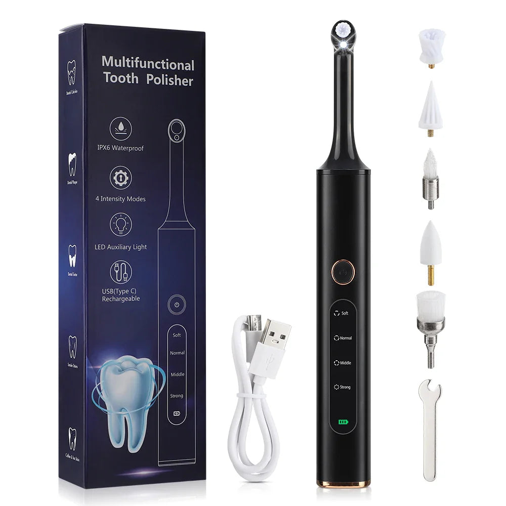 Wireless 5-in-1 Electric Tooth Polisher with Tartar Removal Tips