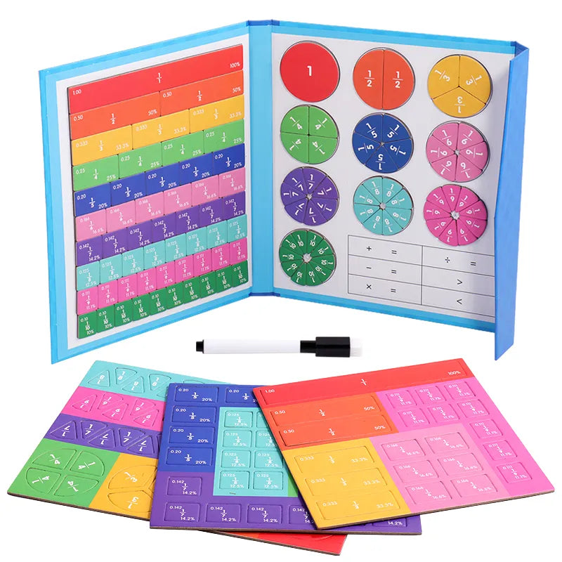 Magnetic Fractions Book - Montessori Learning for Kids
