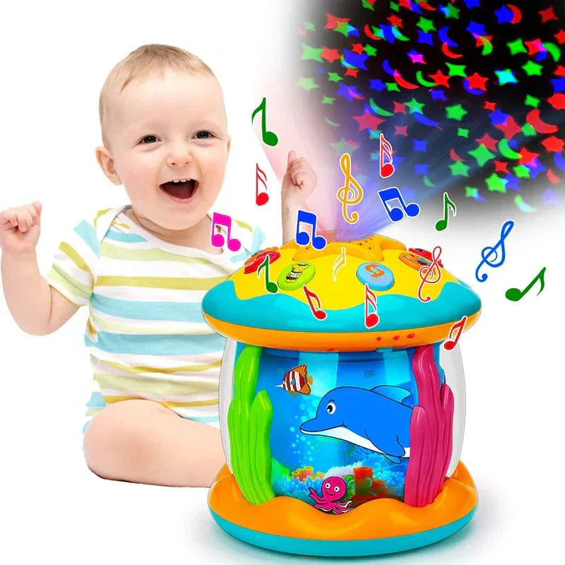 Sensory Baby Drum Toy with Lights and Music