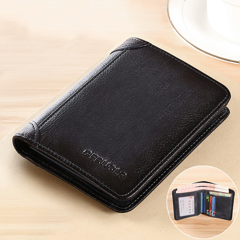 Slim RFID Blocking Leather Wallet for Men