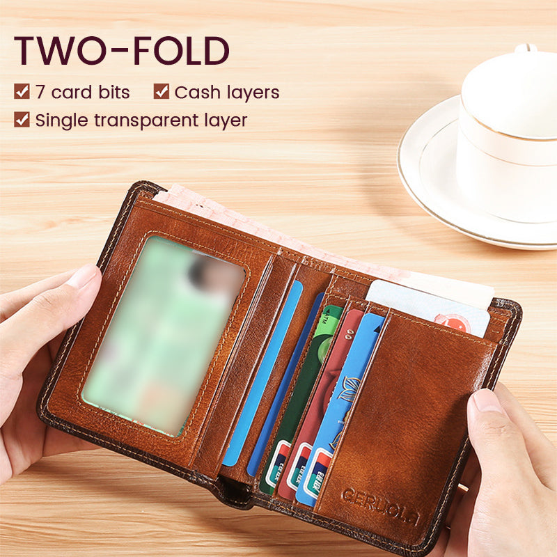 Slim RFID Blocking Leather Wallet for Men