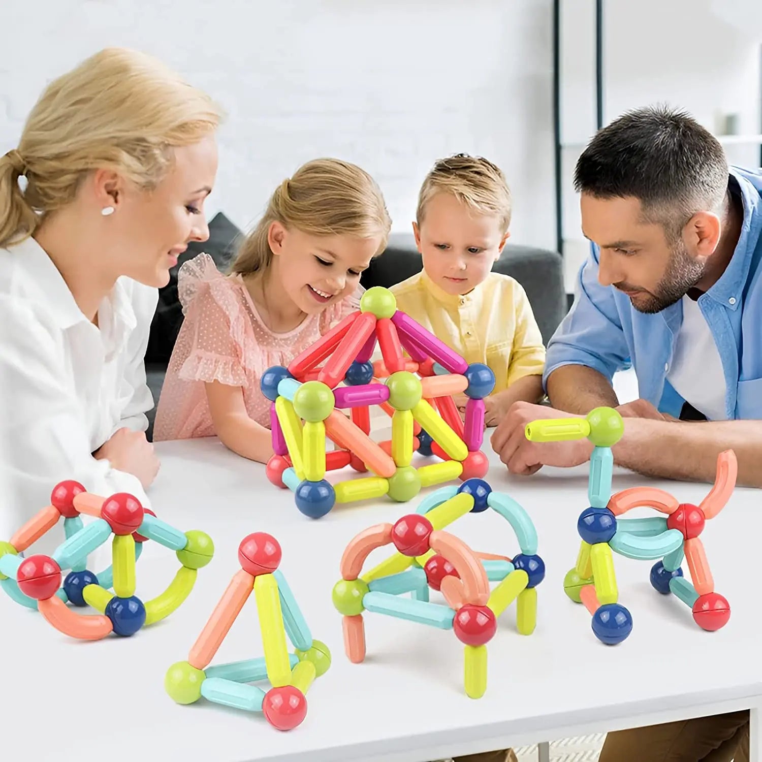 Montessori Magnetic Building Blocks Set for Kids - Creative Play