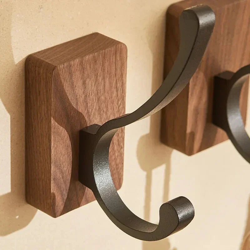 Self Adhesive Wood and Metal Wall Hook - Hanging Rack