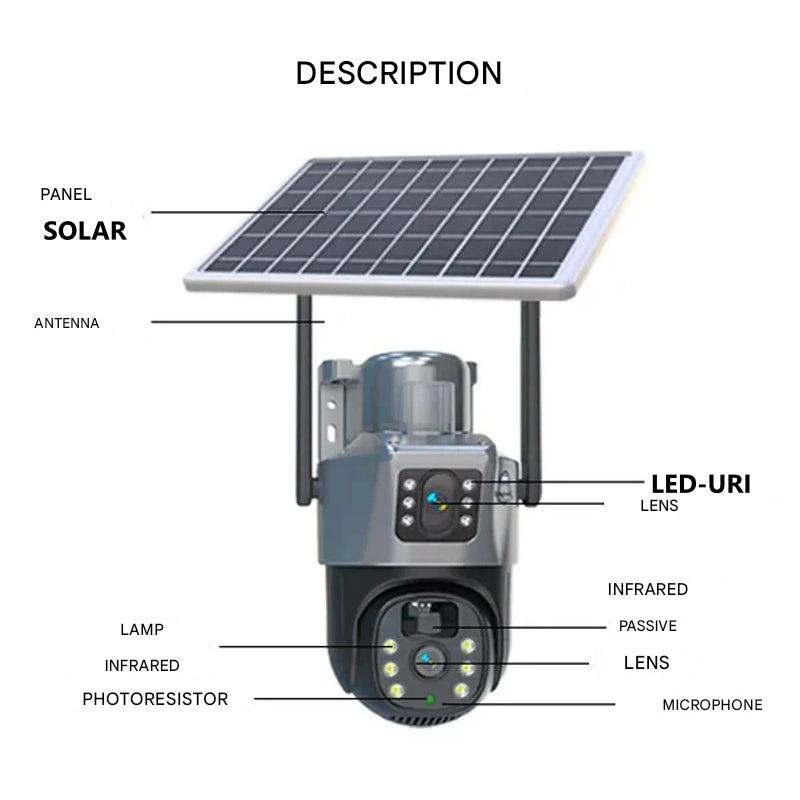 4K Solar Security Camera with Dual Lens and 360Â° View