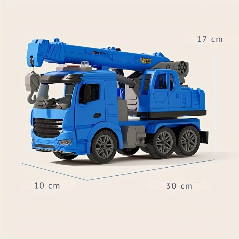 Crane Truck Toy with Lights Sounds and Movable Parts for Kids