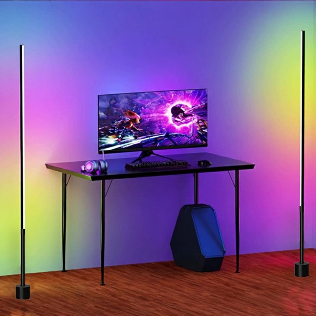 RGB LED Corner Floor Lamp for Living Room Ambient Lighting