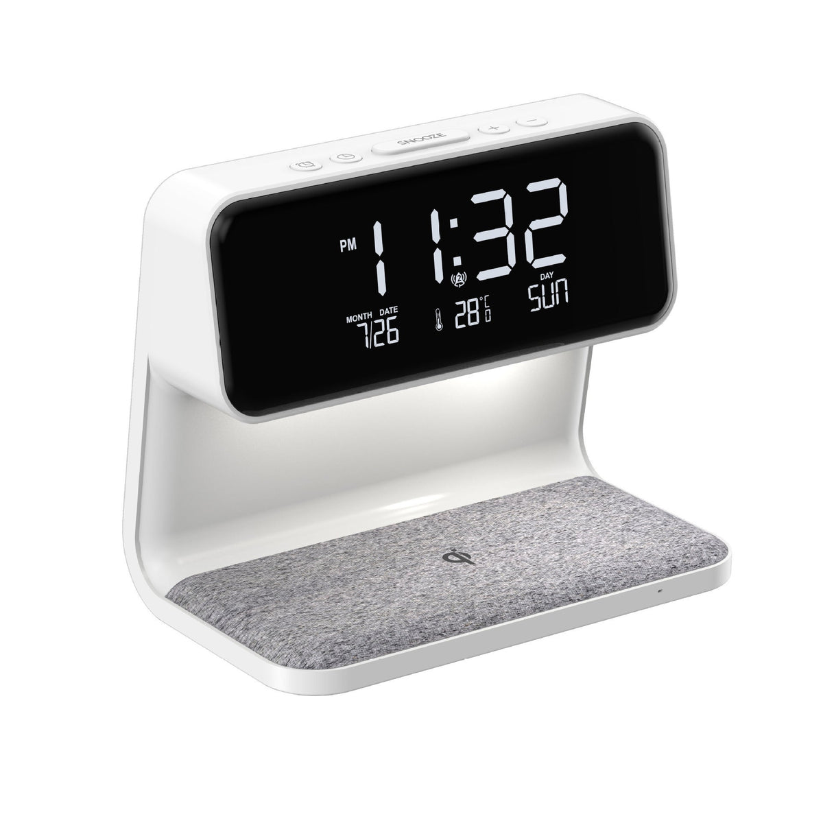 Digital 3-in-1 Bedside Lamp with Wireless Charger