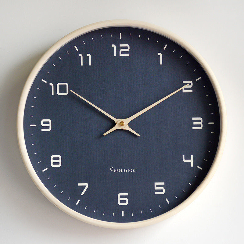 Circular Wooden Frame Wall Clock with Silent Movement