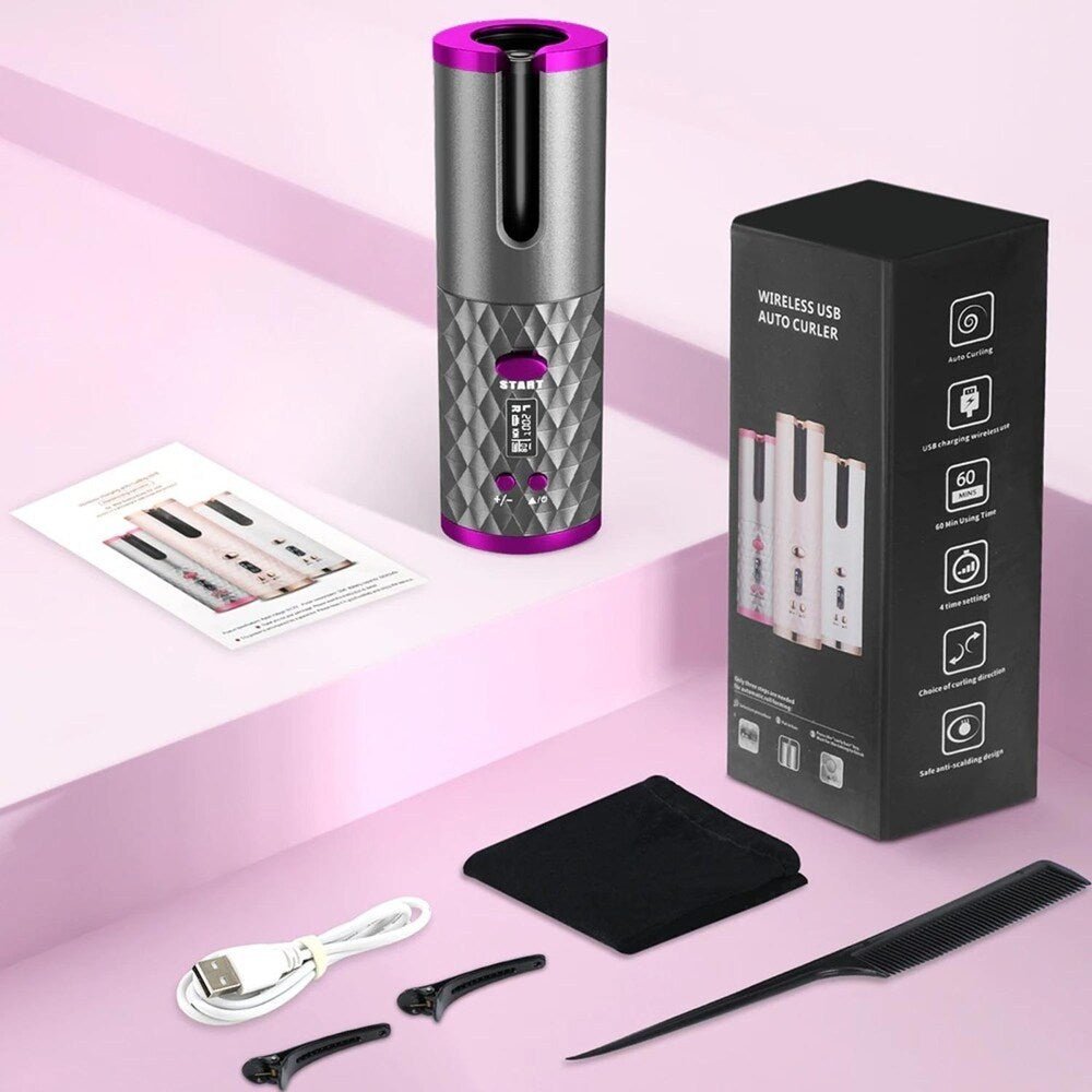 Cordless Automatic Hair Curler for Effortless Styling