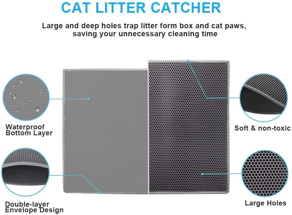 Double Layer Cat Litter Mat for Trapping and Recycling Litter