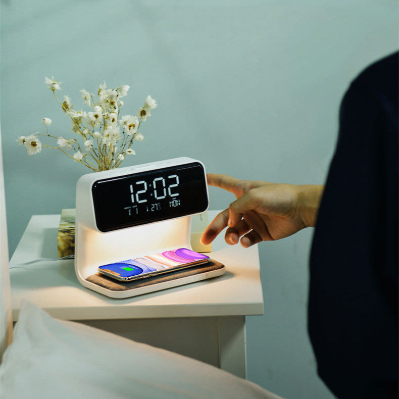 Digital 3-in-1 Bedside Lamp with Wireless Charger