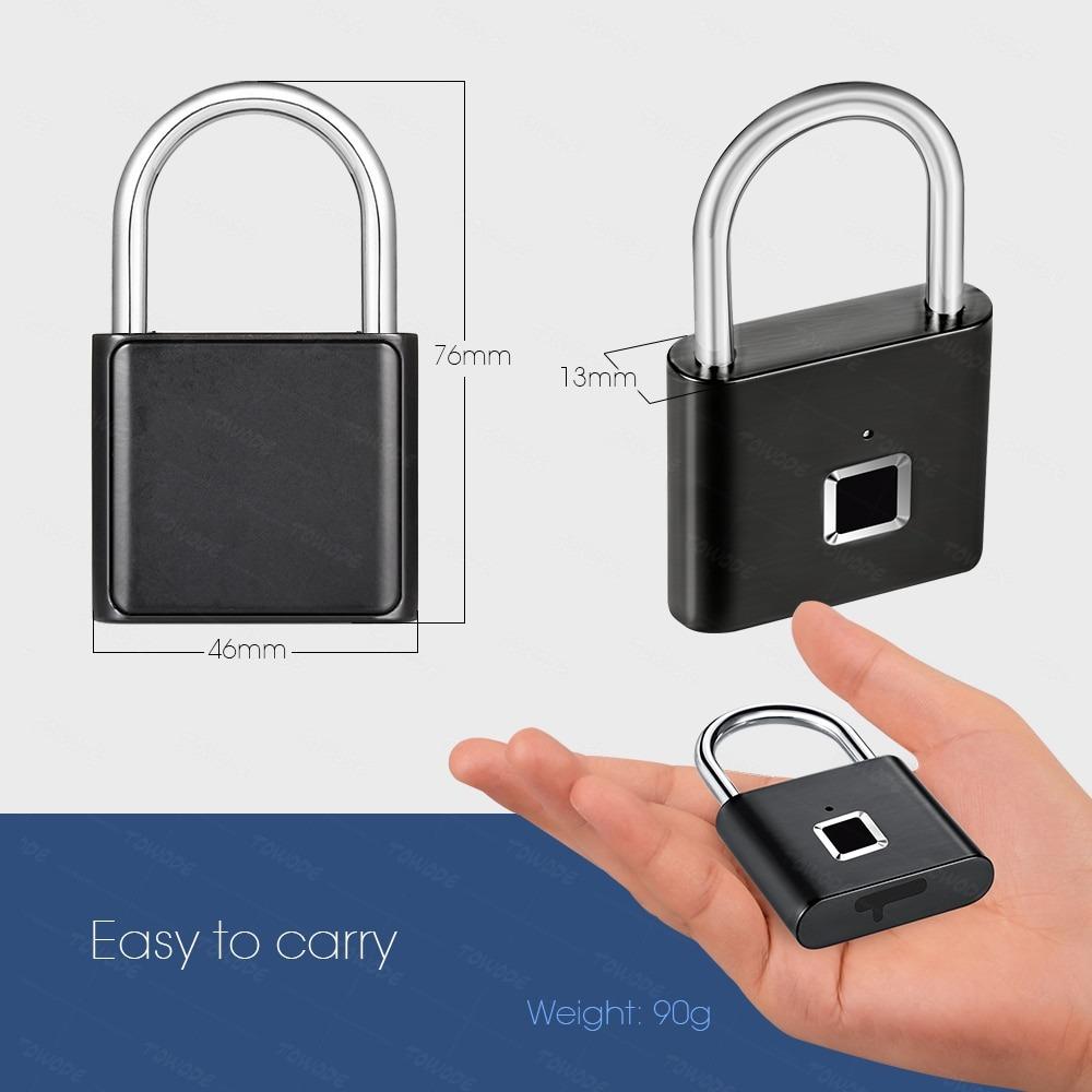 Smart Fingerprint Padlock with USB Rechargeable Battery