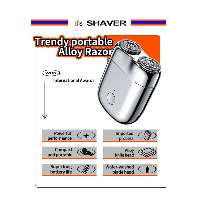 Mini Electric Shaver with USB-C Rechargeable Battery