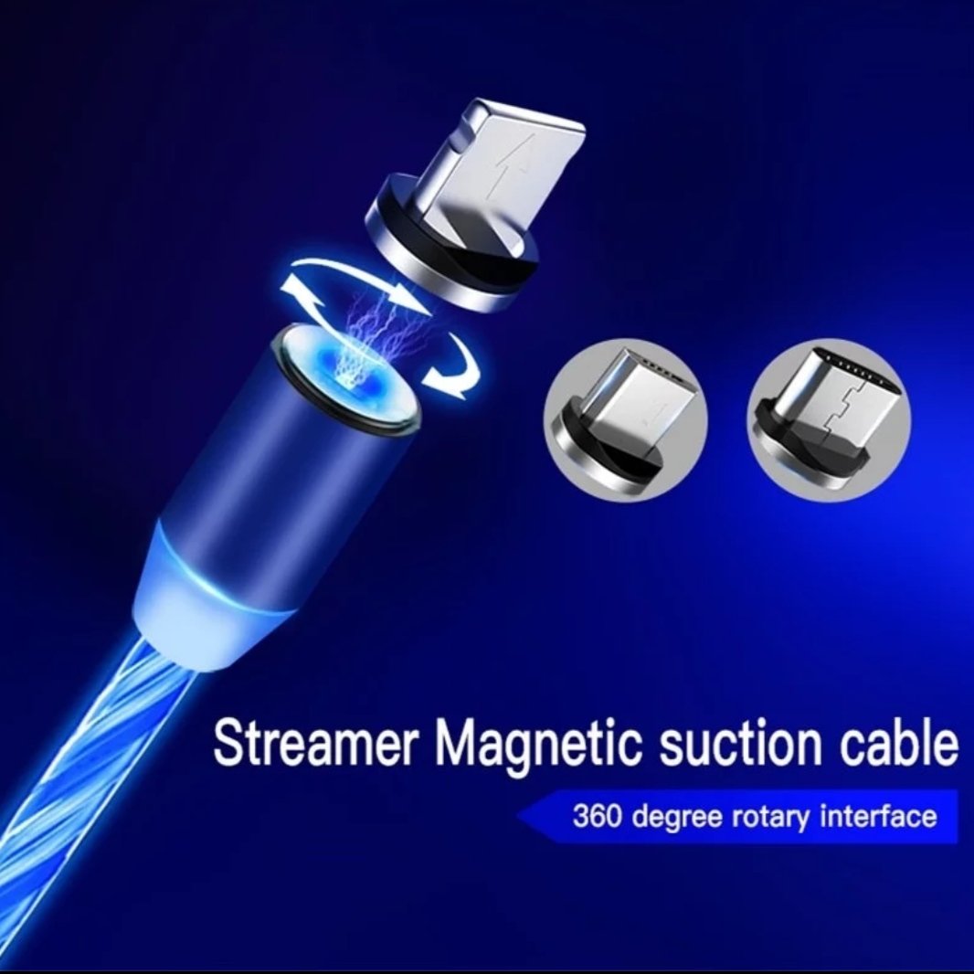 Glowing USB Charging Cable with Flowing Light Effect