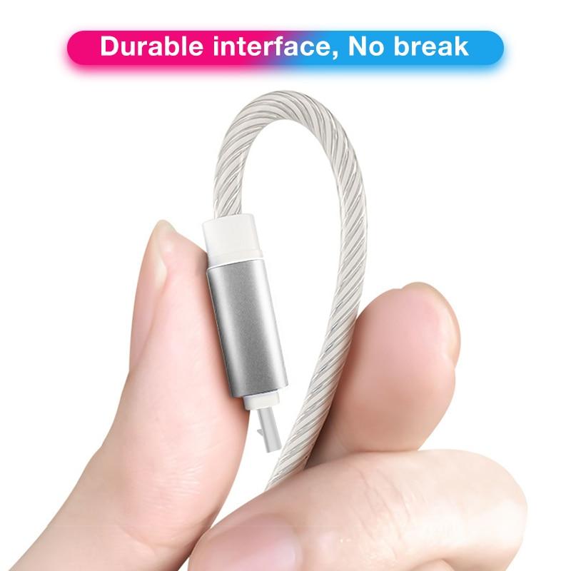 Glowing USB Charging Cable with Flowing Light Effect