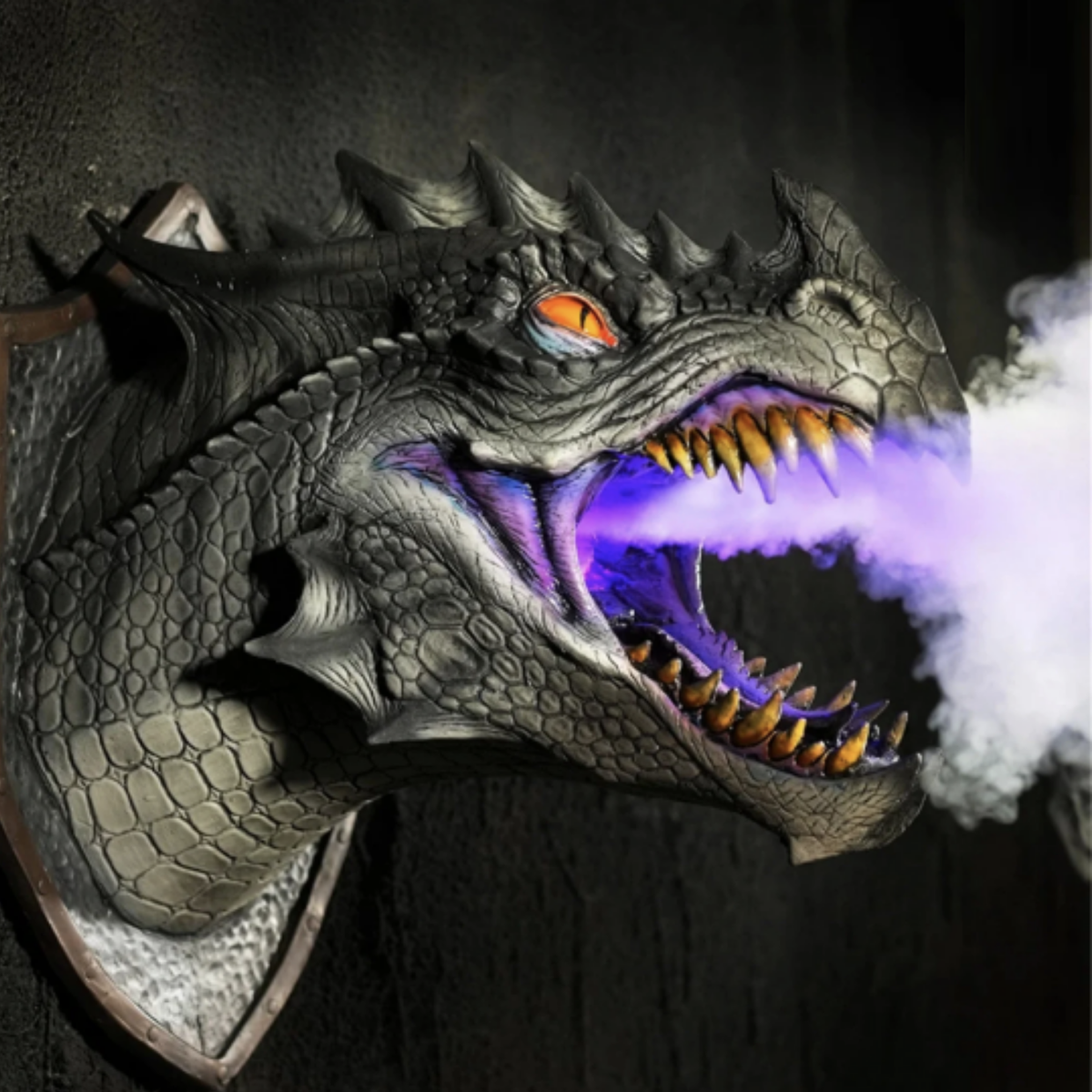 LED Dinosaur Head Wall Decor with Smoke Effect