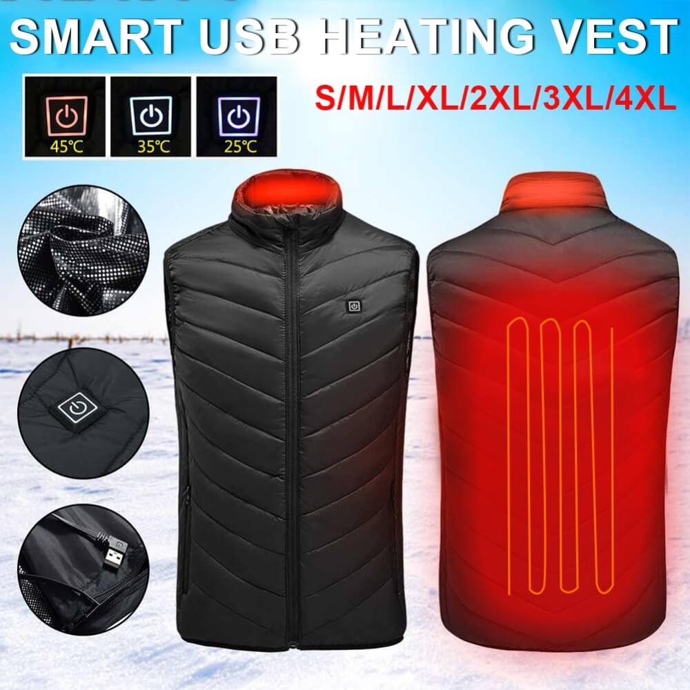 Heated Padded Vest with Adjustable Temperature Levels