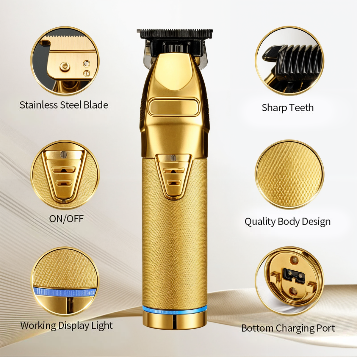 Professional Hair Clipper with Adjustable Guard Combs
