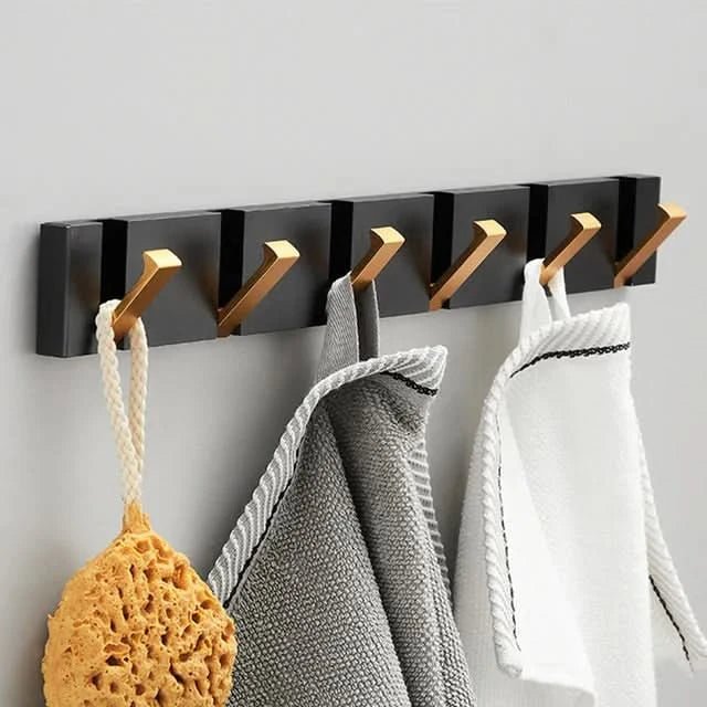Minimalist Stainless Steel Hook Rack with Retractable Hooks