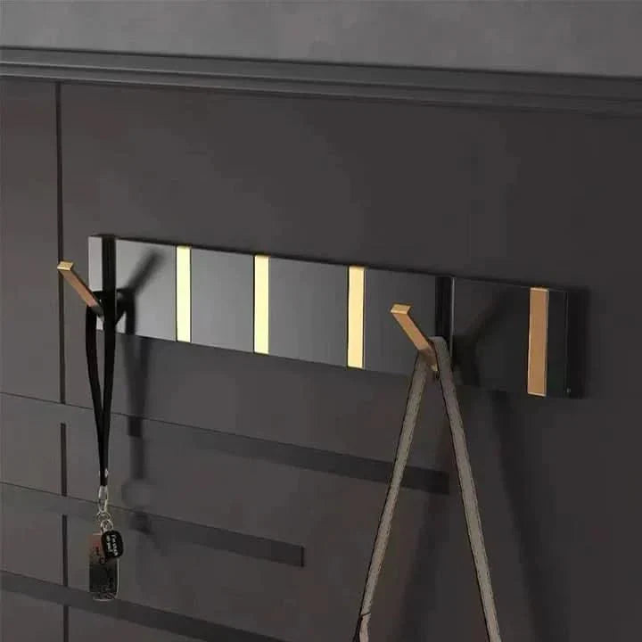 Minimalist Stainless Steel Hook Rack with Retractable Hooks