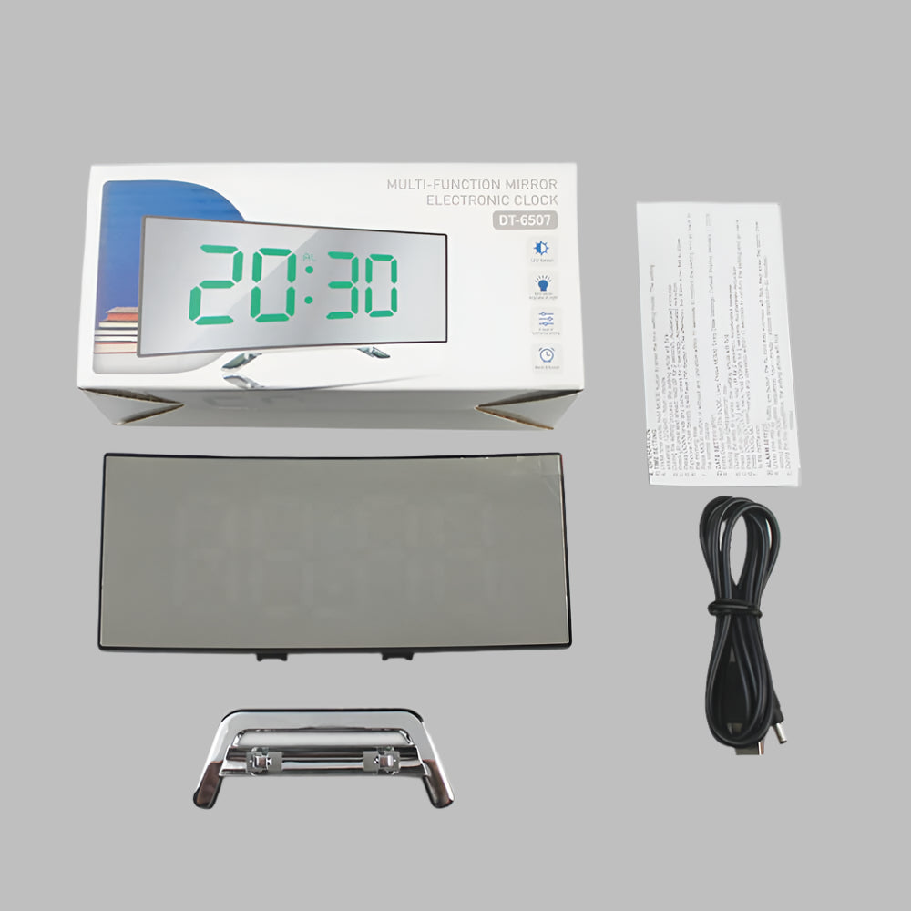 Curved LED Alarm Clock with Minimalist Design