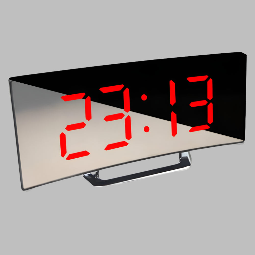 Curved LED Alarm Clock with Minimalist Design
