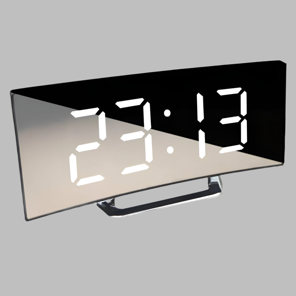 Curved LED Alarm Clock with Minimalist Design