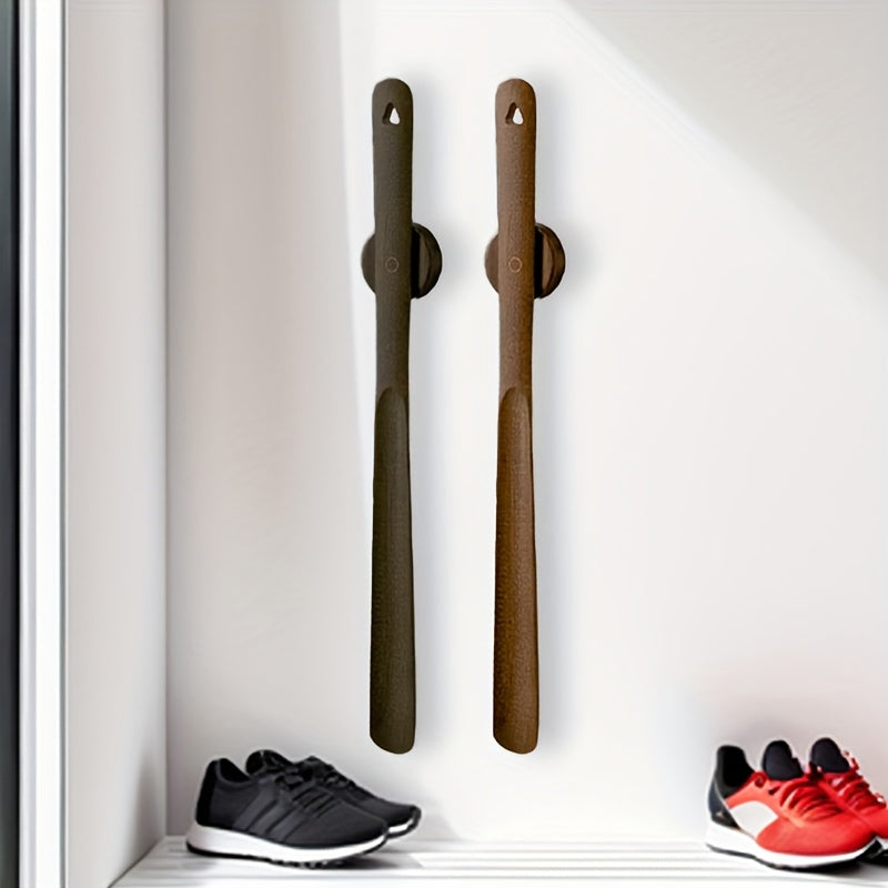 Wooden Shoehorn with Magnetic Wall Mount
