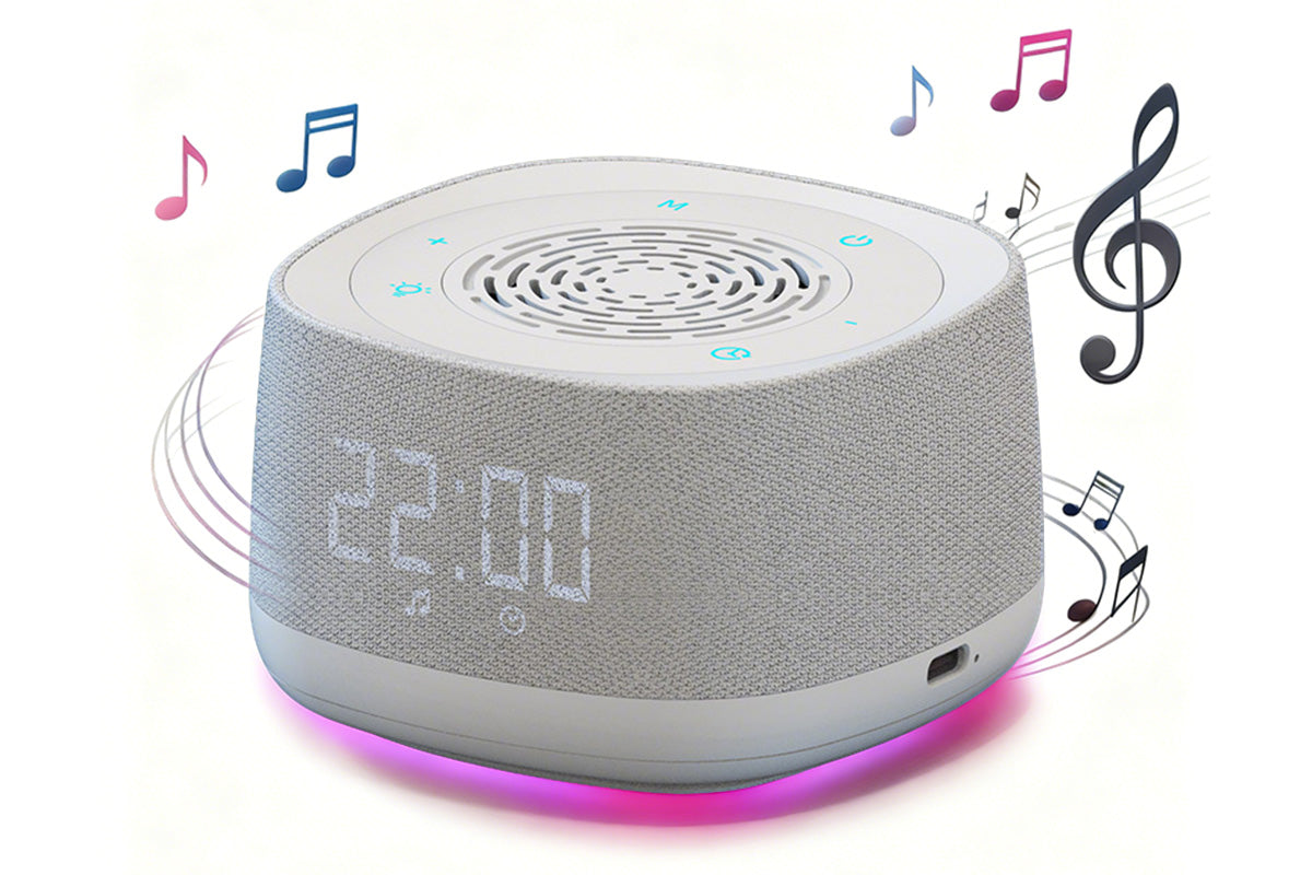 White Noise Sound Machine with Alarm Clock and Breathing Light
